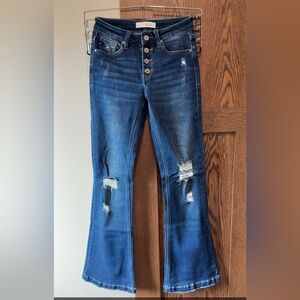 Women's Distressed Flare Jeans Kancan